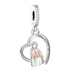 925 Silver Beacon with Pink Heart and Dog Charm - Petscia store