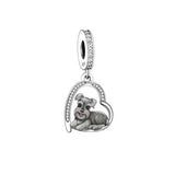 925 Silver Beacon with Pink Heart and Dog Charm - Petscia store