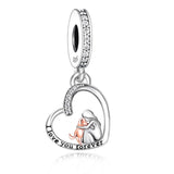 925 Silver Beacon with Pink Heart and Dog Charm - Petscia store