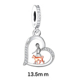 925 Silver Beacon with Pink Heart and Dog Charm - Petscia store