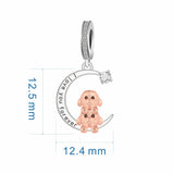 925 Silver Beacon with Pink Heart and Dog Charm - Petscia store