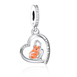 925 Silver Beacon with Pink Heart and Dog Charm - Petscia store