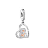 925 Silver Beacon with Pink Heart and Dog Charm - Petscia store