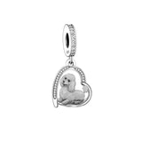 925 Silver Beacon with Pink Heart and Dog Charm - Petscia store