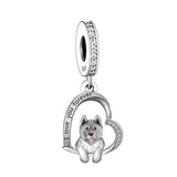 925 Silver Beacon with Pink Heart and Dog Charm - Petscia store