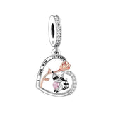 925 Silver Beacon with Pink Heart and Dog Charm - Petscia store