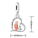 925 Silver Beacon with Pink Heart and Dog Charm - Petscia store