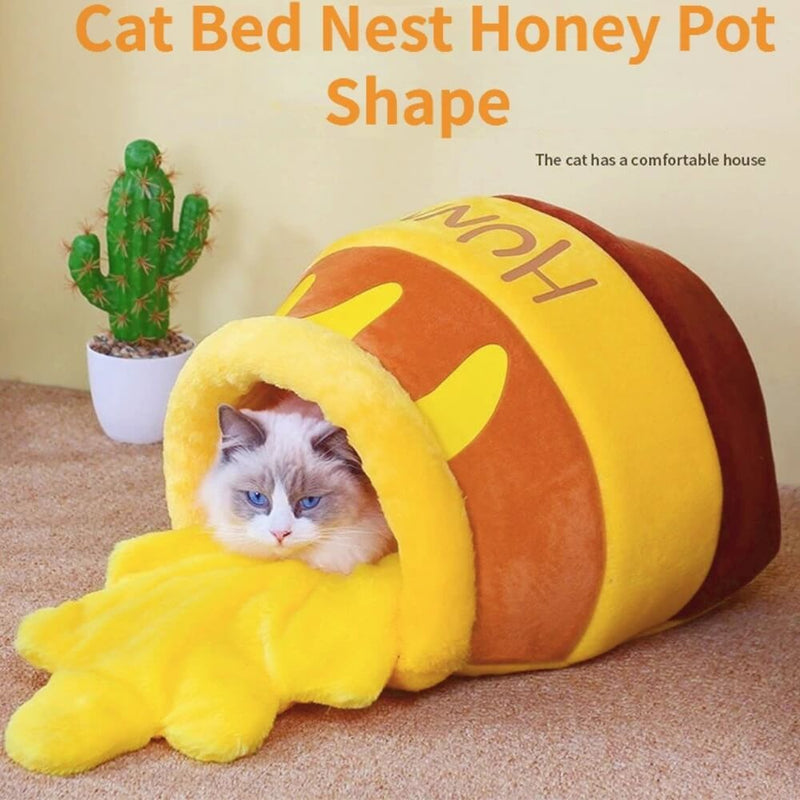 Cozy Cat Bed House - Honey Jar Shape (11)