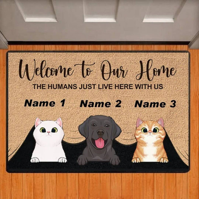 Custom Pet Welcome Doormat - Personalized Dog & Cat Rug