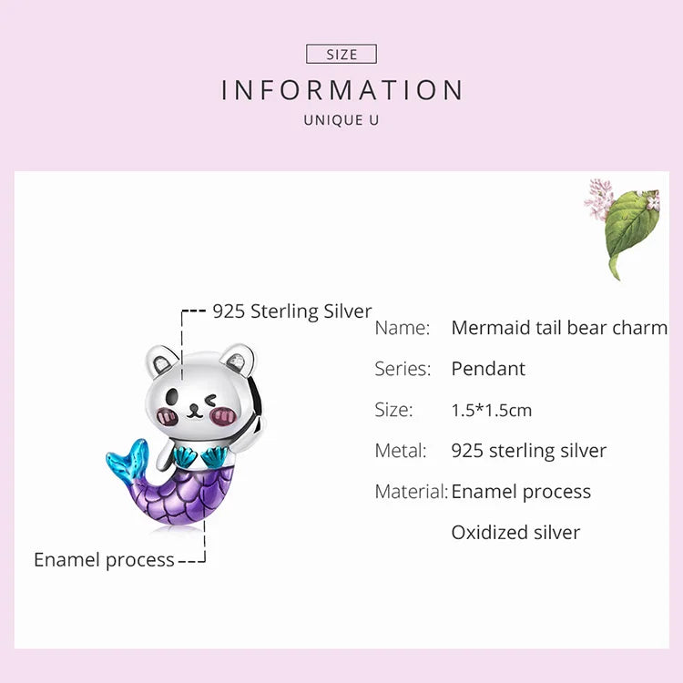 MermaidBear Cat Charm Pendant