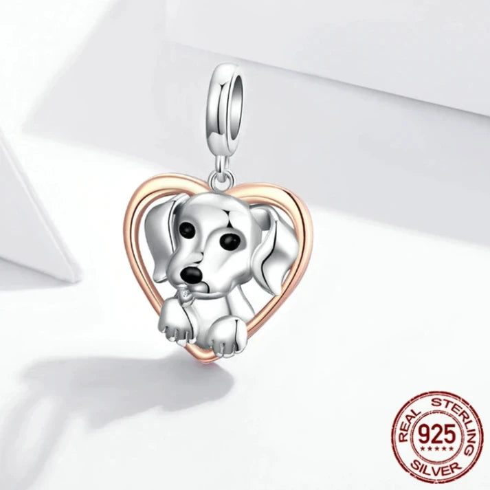 925 Sterling Silver Pet Dog Charm