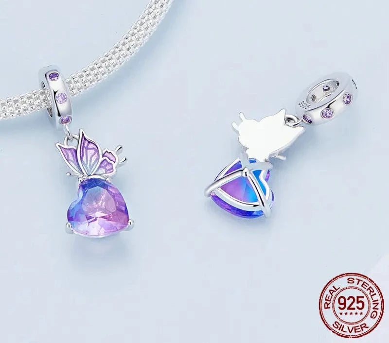 925 Sterling Silver Rainbow Unicorn Charm Pendant