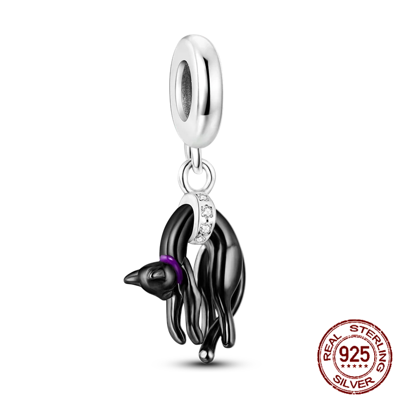 Sterling Silver Black Cat Charm