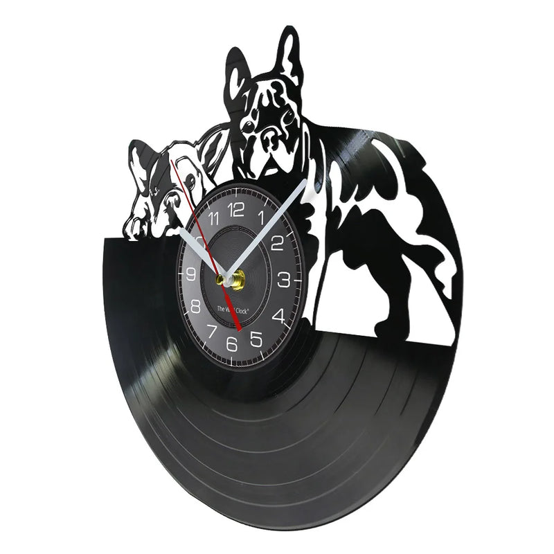 Bulldog Duo Vinyl Wall Clock