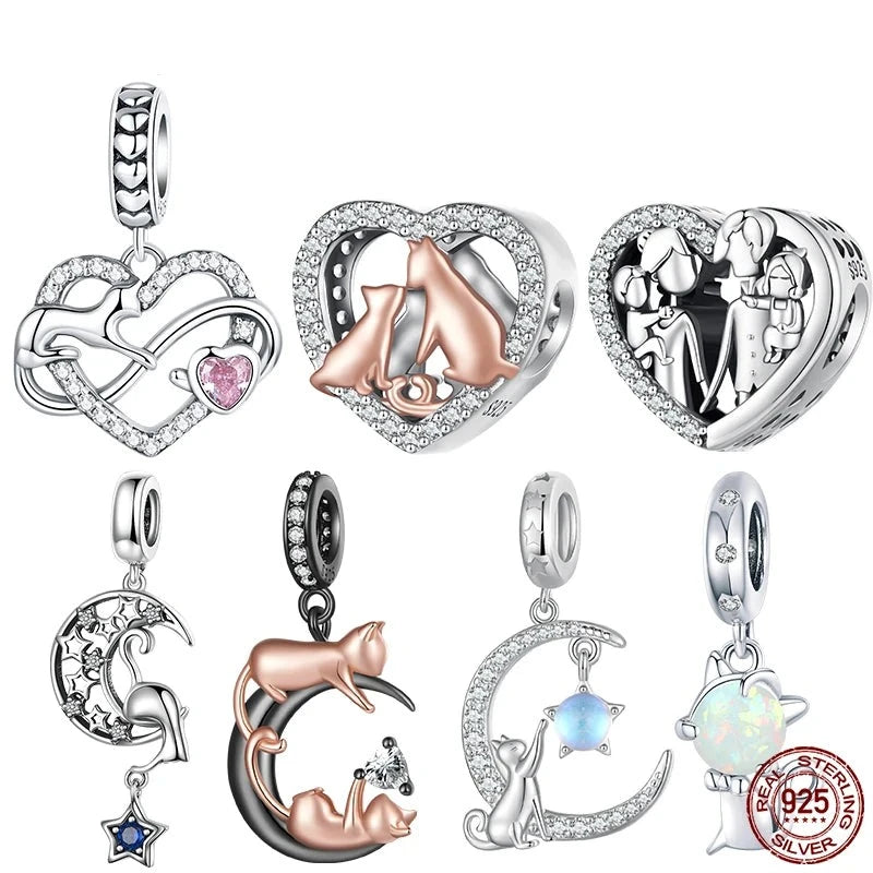 Kissing Cat Charms – 925 Sterling Silver