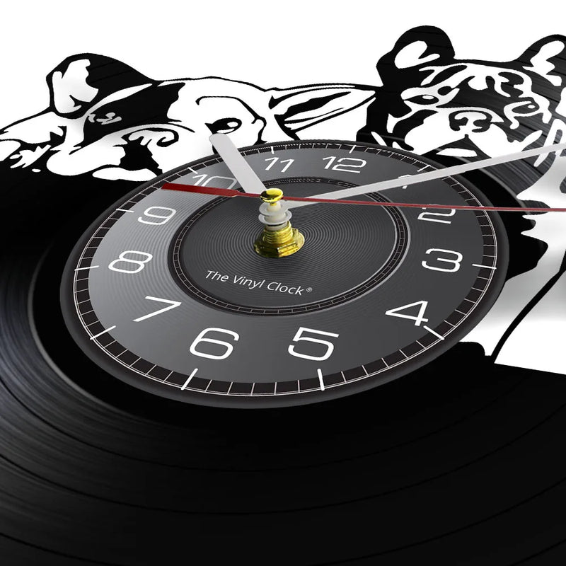 Bulldog Duo Vinyl Wall Clock