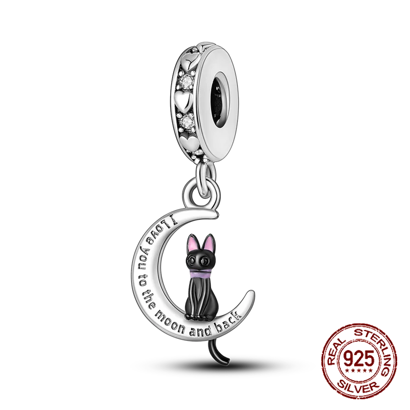 Sterling Silver Black Cat Charm