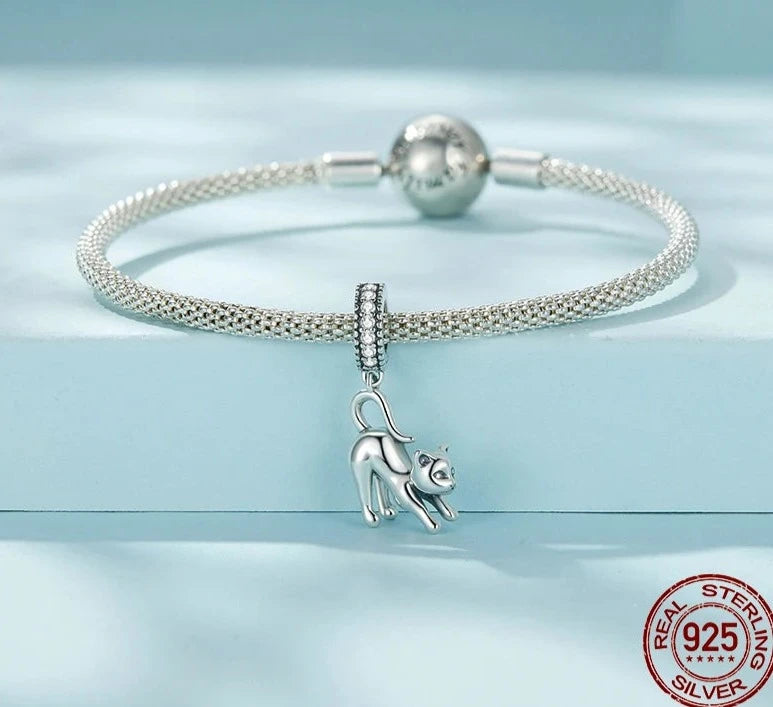 925 Sterling Silver Blue Eyes French Dog Charm