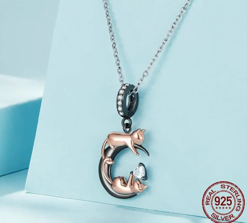 Kissing Cat Charms – 925 Sterling Silver