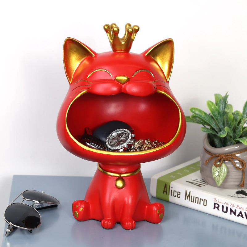 Lucky Cat Figurine Storage Box