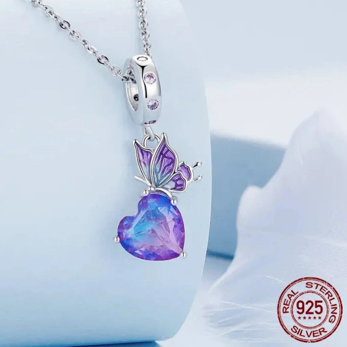 925 Sterling Silver Rainbow Unicorn Charm Pendant