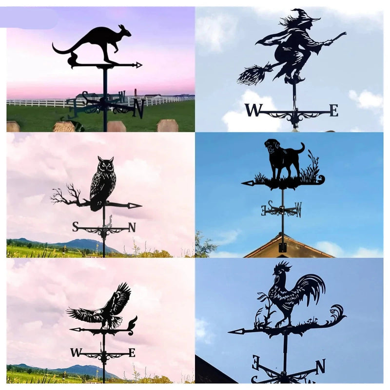 Garden Wind Vane – Witch, Dog, Sailboat, Eagle, Rooster