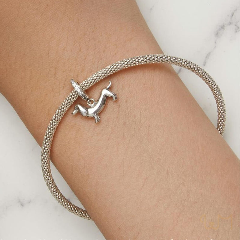 Charm for Dachshund Charm Bracelet 925 silver - Petscia store