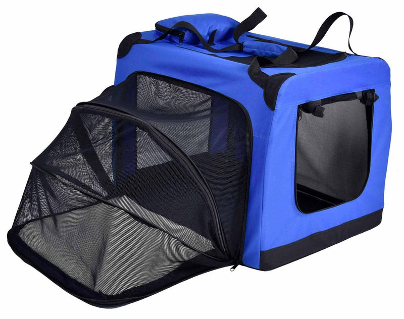 Expandable double-sided folding bag for dogs.