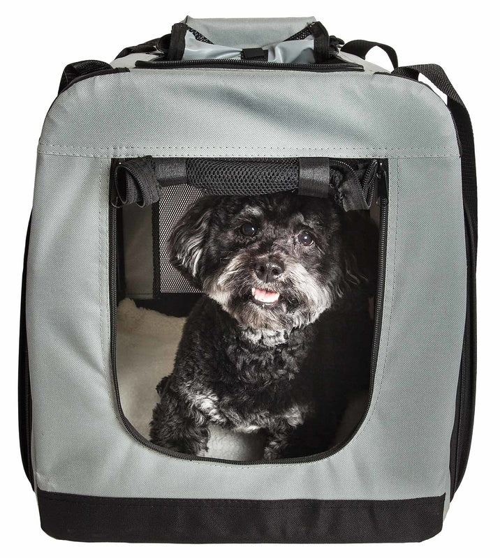 Expandable double-sided folding bag for dogs.