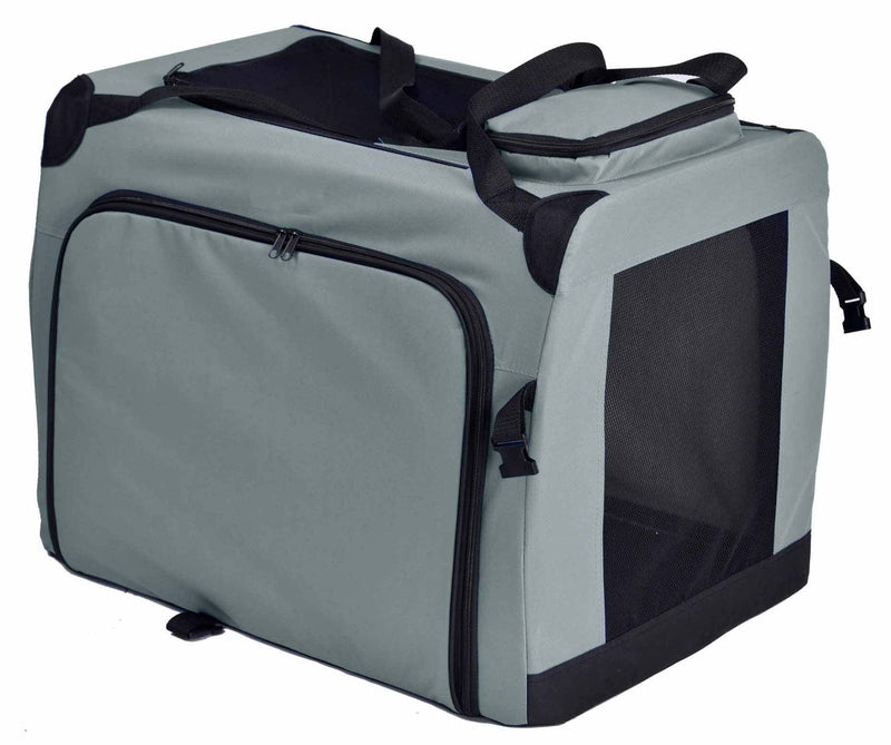 Expandable double-sided folding bag for dogs.