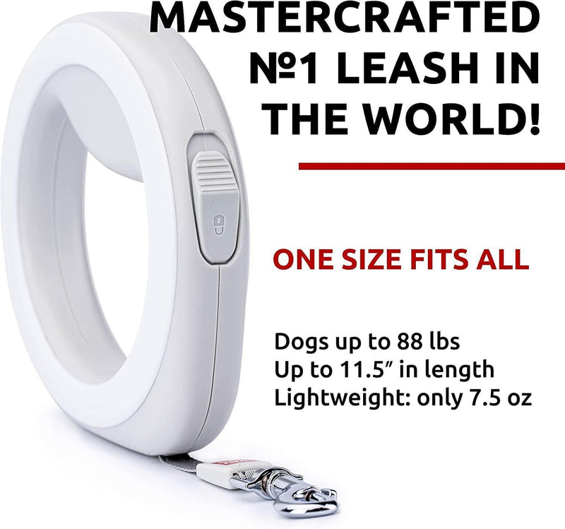 Reflective Hands-Free Retractable Dog Leash with One-Hand Brake Lock