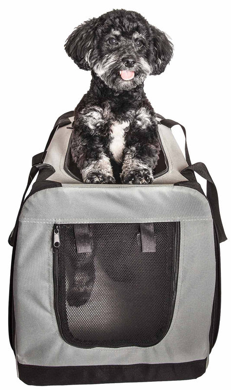 Expandable double-sided folding bag for dogs.