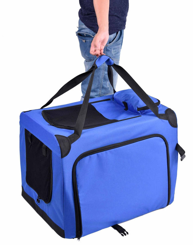 Expandable double-sided folding bag for dogs.