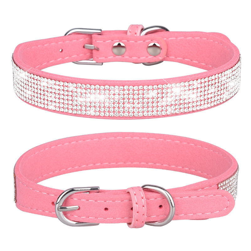 Collar with rhinestones for dogs and cats