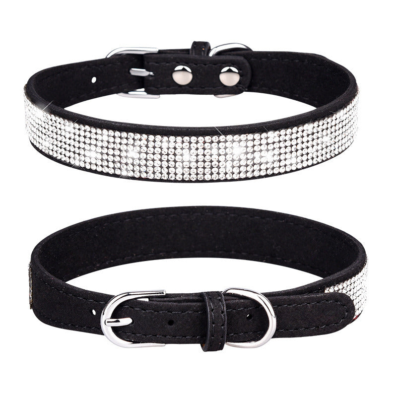 Collar with rhinestones for dogs and cats