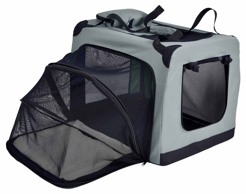 Expandable double-sided folding bag for dogs.