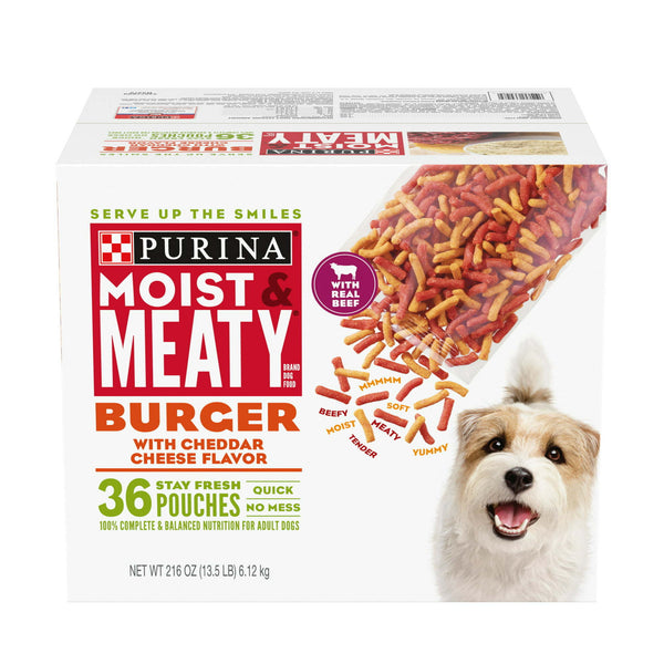 Purina Moist & Meaty Burger with Cheddar Cheese Flavor Wet Dog Food