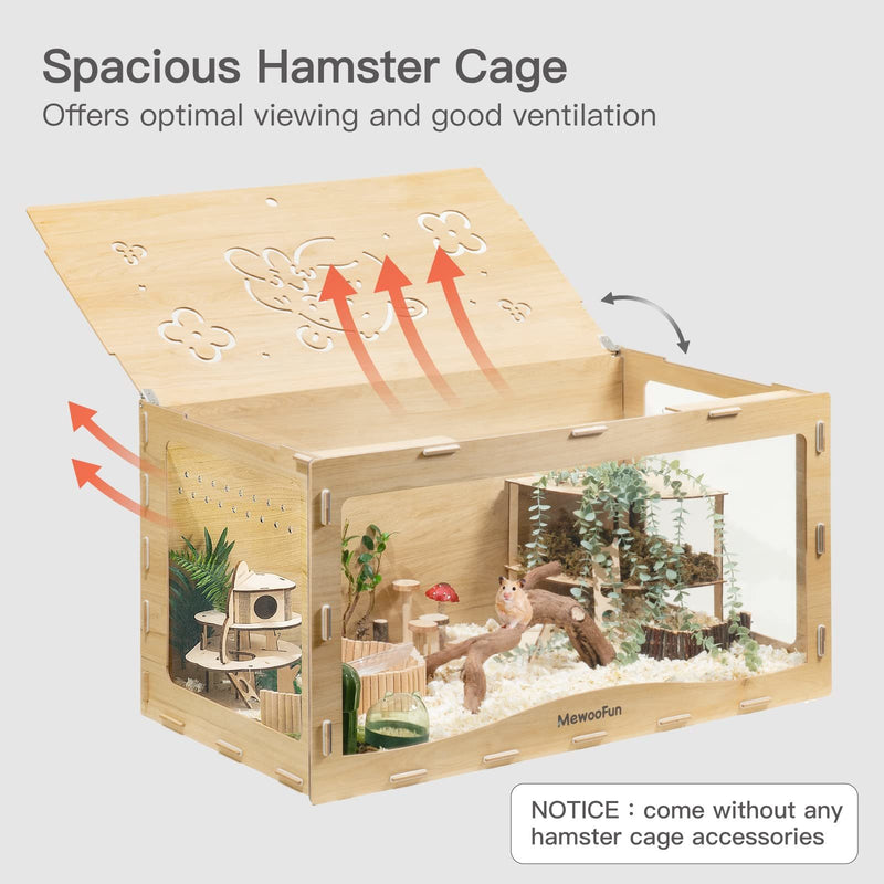 Wooden cage for Syrian hamster without accessories