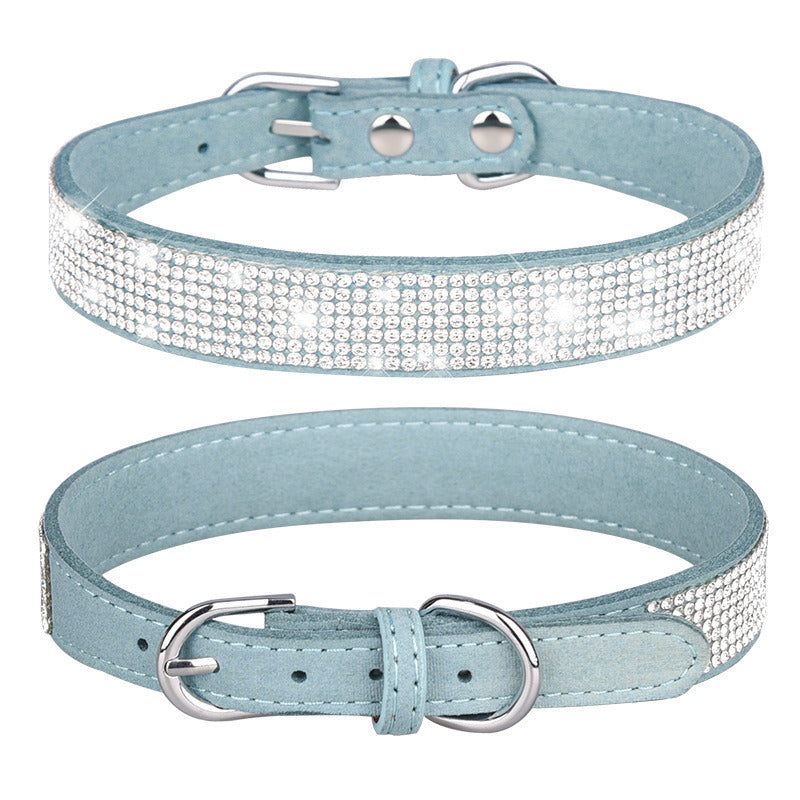 Collar with rhinestones for dogs and cats