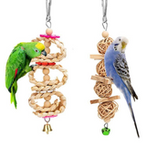 Natural Wooden Bird Cage Chewing Toy