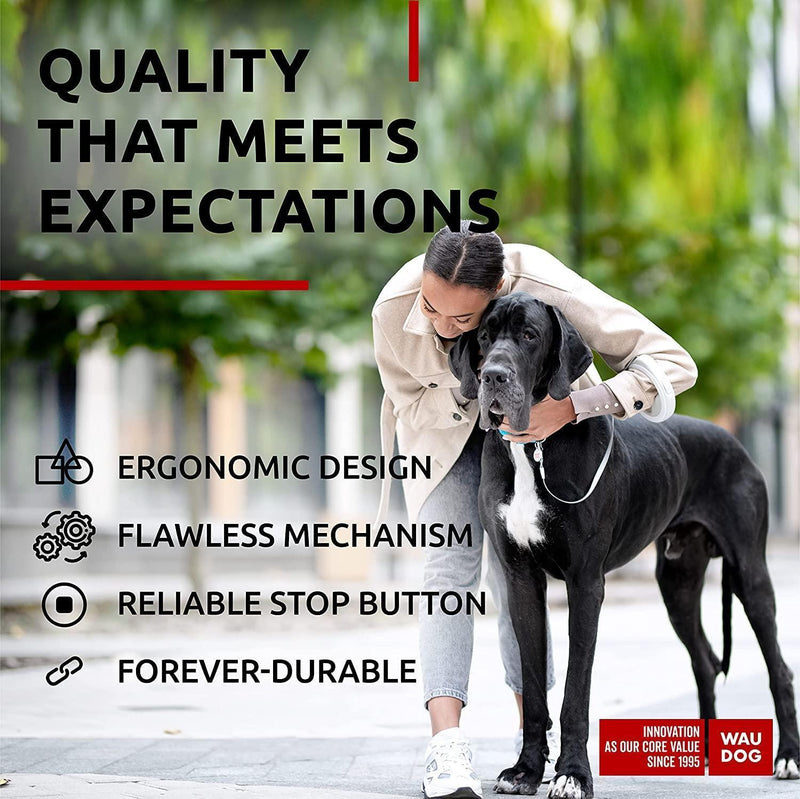 Reflective Hands-Free Retractable Dog Leash with One-Hand Brake Lock