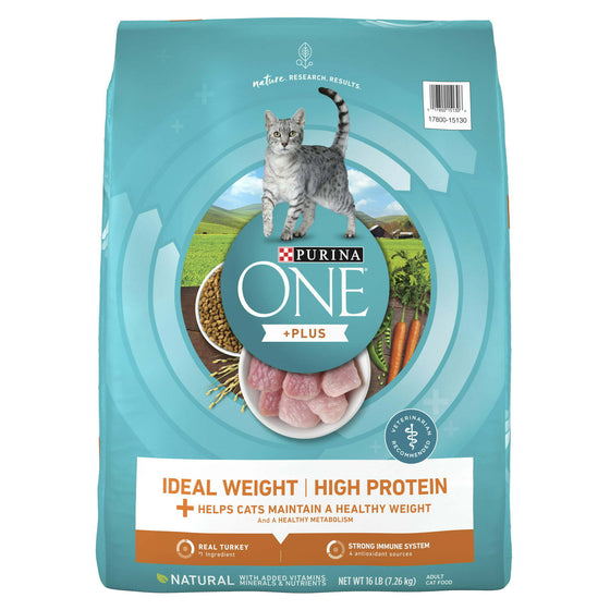 Purina One+Plus High Protein Dry Cat Food 16 lb Bag