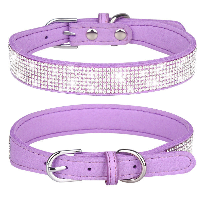 Collar with rhinestones for dogs and cats