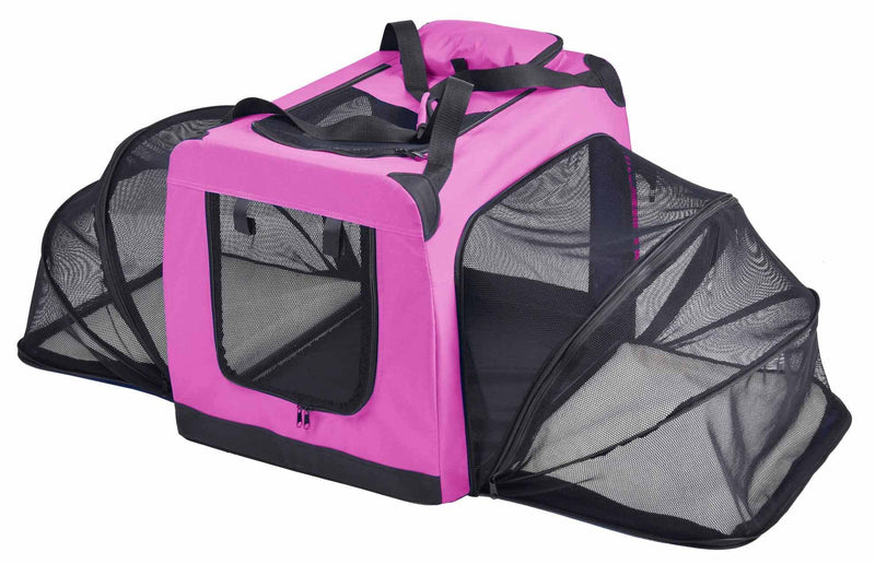 Expandable double-sided folding bag for dogs.