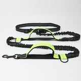 Hands Free Dog Leash.Durable Double Handle Waist Leash with Reflective Elastic for Running