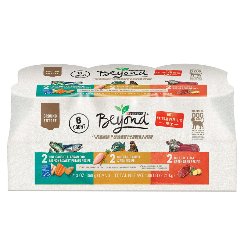 Purina Beyond Natural Pate Wet Dog Food Variety Pack, Grain-Free Ground Entrees