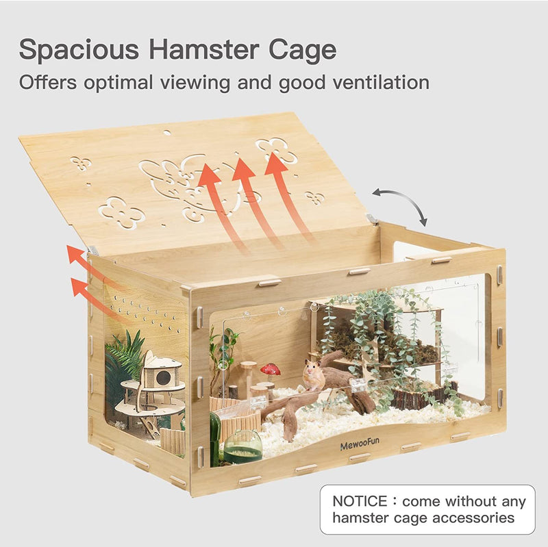 Wooden cage for Syrian hamster without accessories