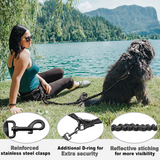 Hands Free Dog Leash.Durable Double Handle Waist Leash with Reflective Elastic for Running