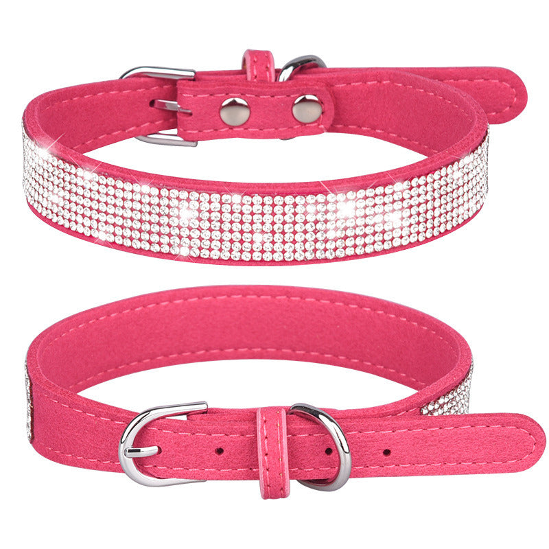 Collar with rhinestones for dogs and cats