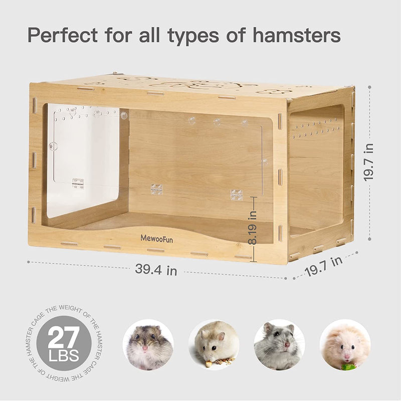 Wooden cage for Syrian hamster without accessories